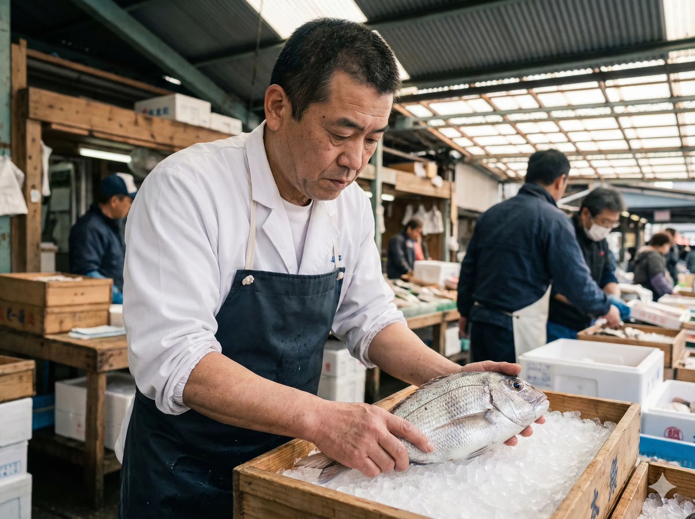 市場での仕入れ